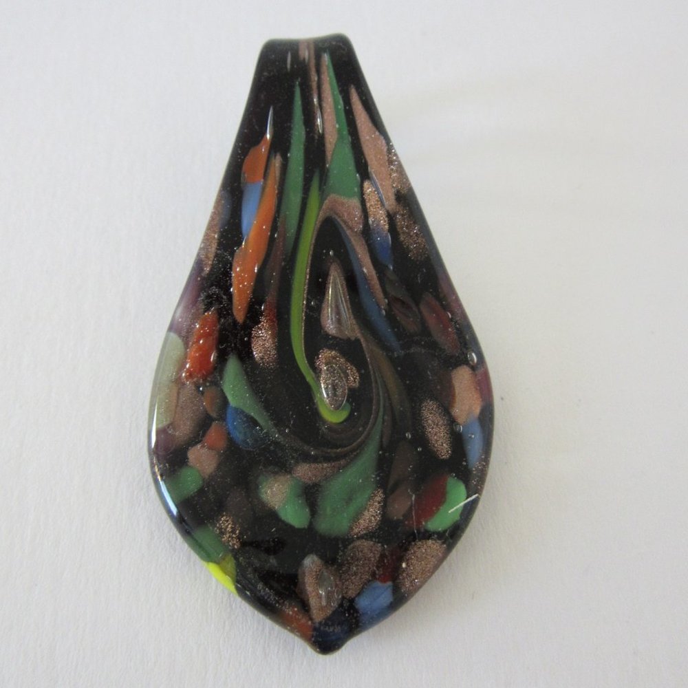 Glass Pendant Statement Necklace Butterfly Wing Rainbow